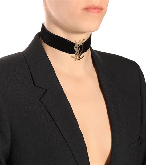 ysl choker velvet|Saint Laurent Velvet Ysl Choker in Black .